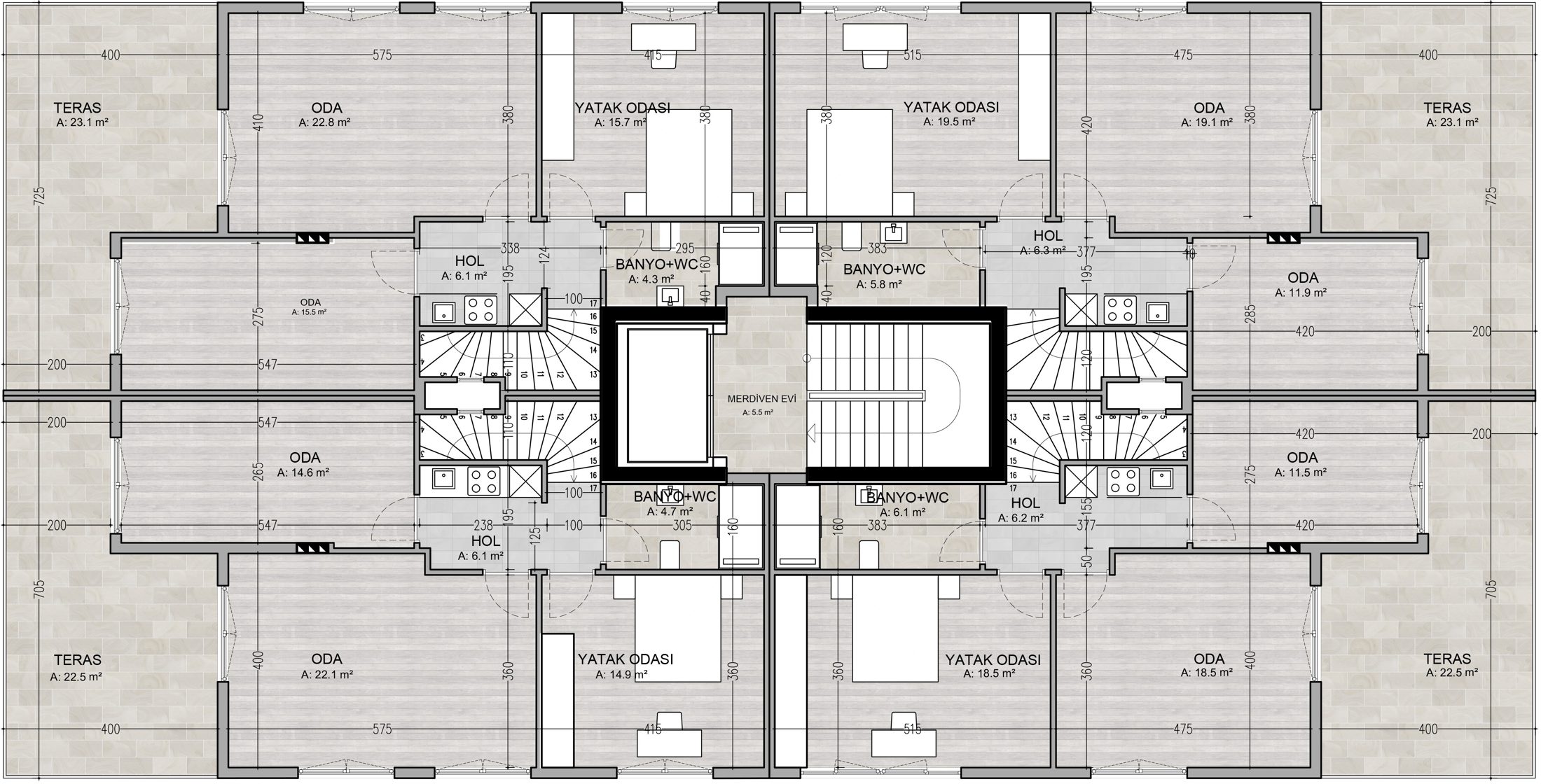 Sefer Apartmanı, çatı katı planı