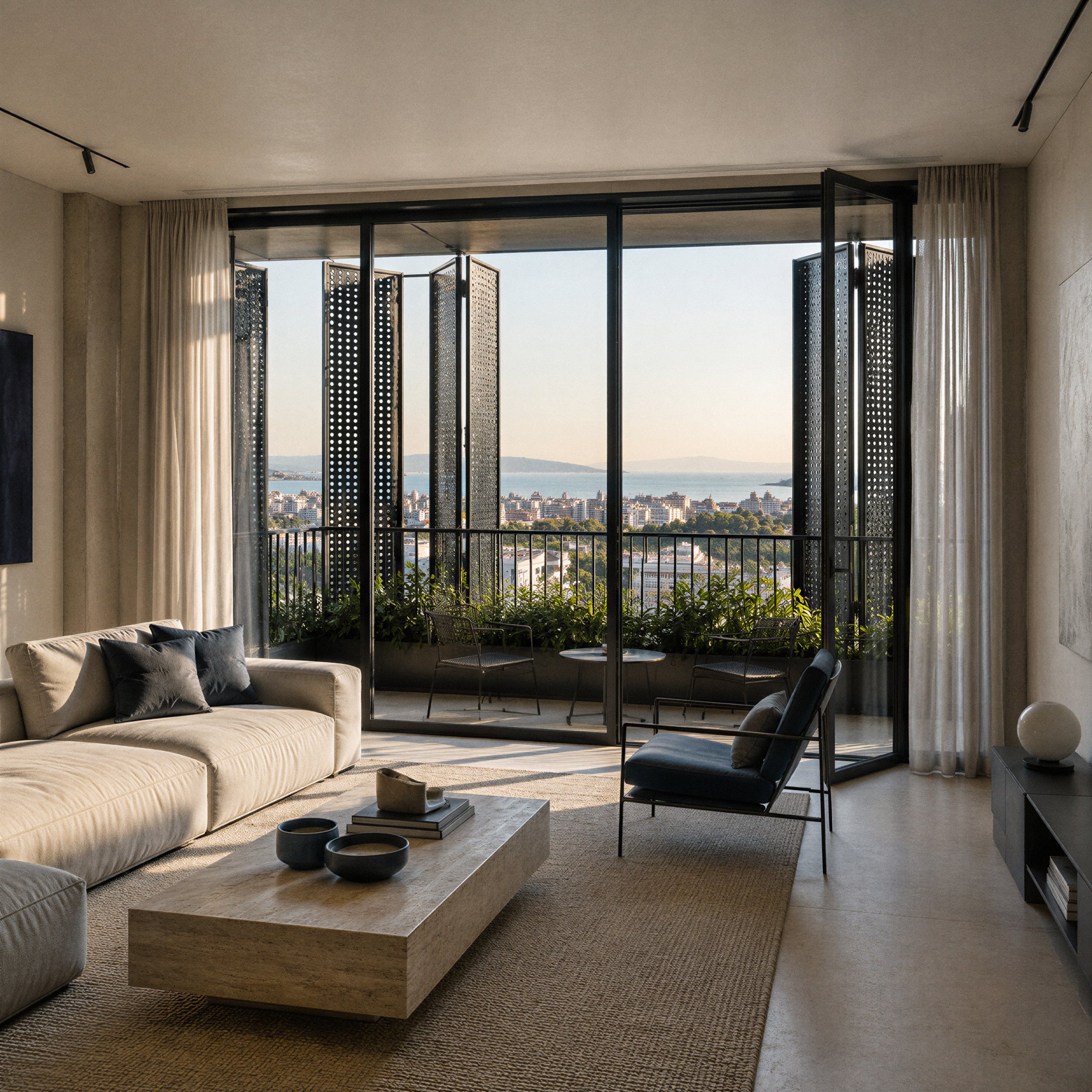 No:8 Apartmanı, iç mekândan kent ve deniz manzarası